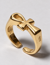 Pinky Ankh Royal Ring | Gold Vermeil