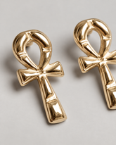 Golden Ankh Earring
