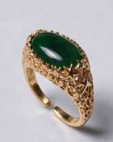 Pinky Masterpiece Ethereal Ring Jade | Gold Vermeil