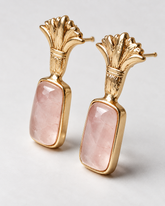 Rose Quartz Royal Earring | Gold Vermeil
