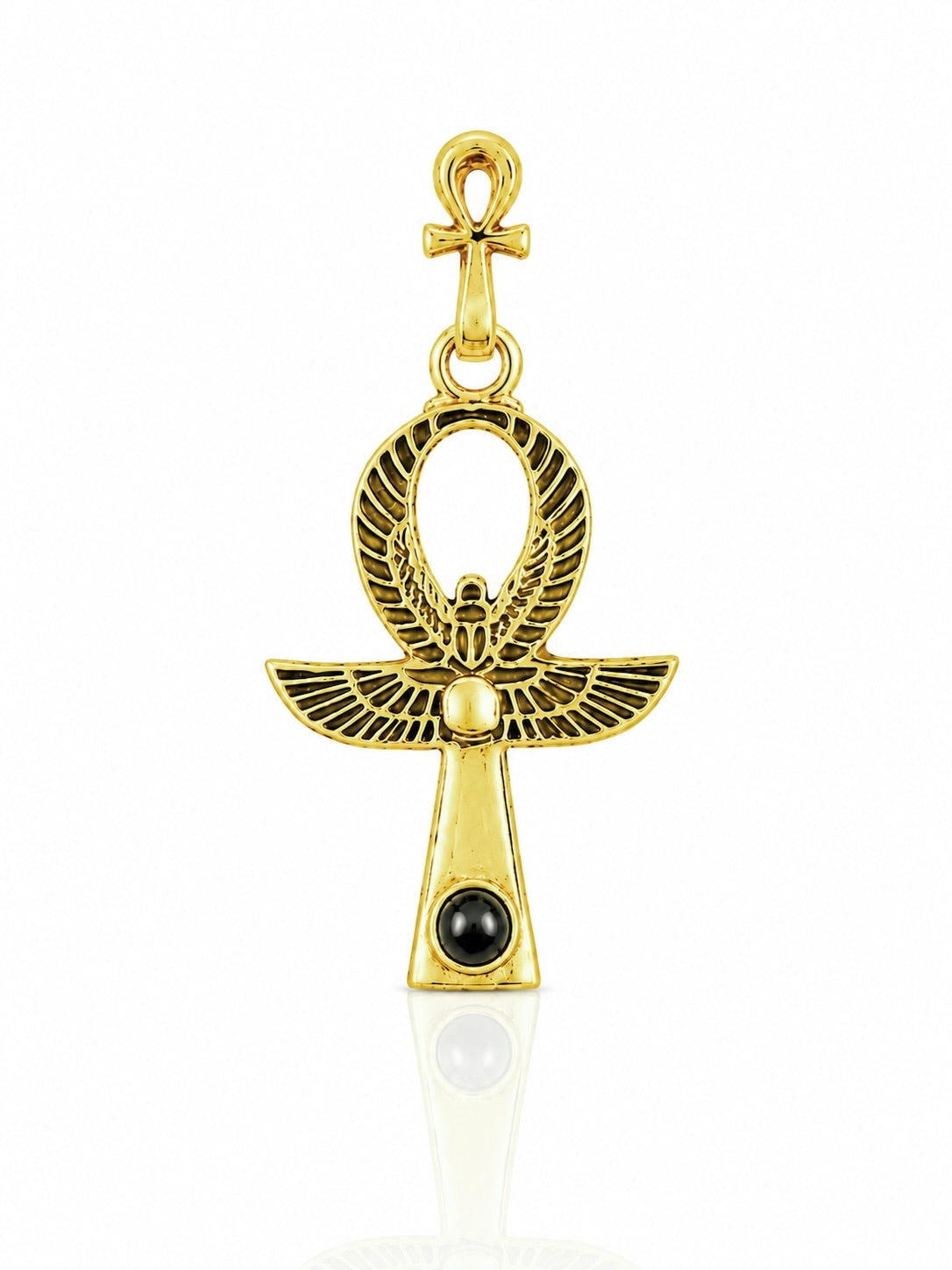 ONYX STONE ANKH SCARAB