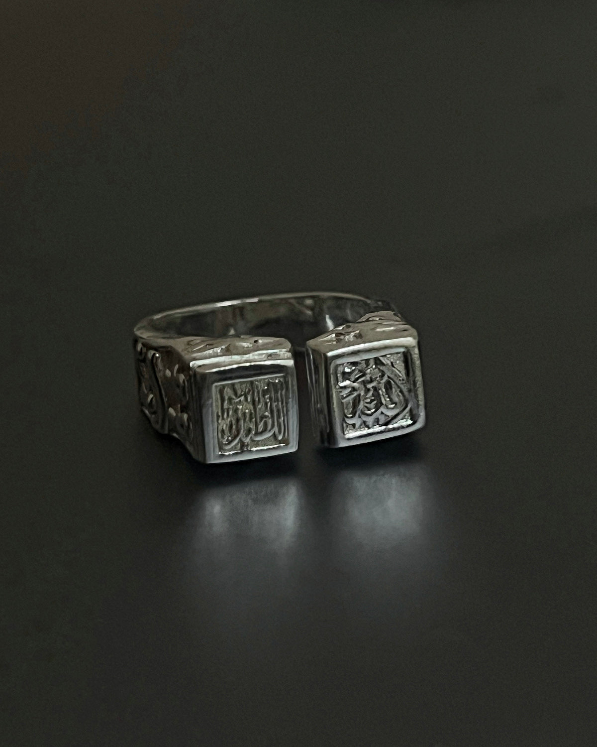 Bygone Royal Ring | Customize Two Name | SILVER