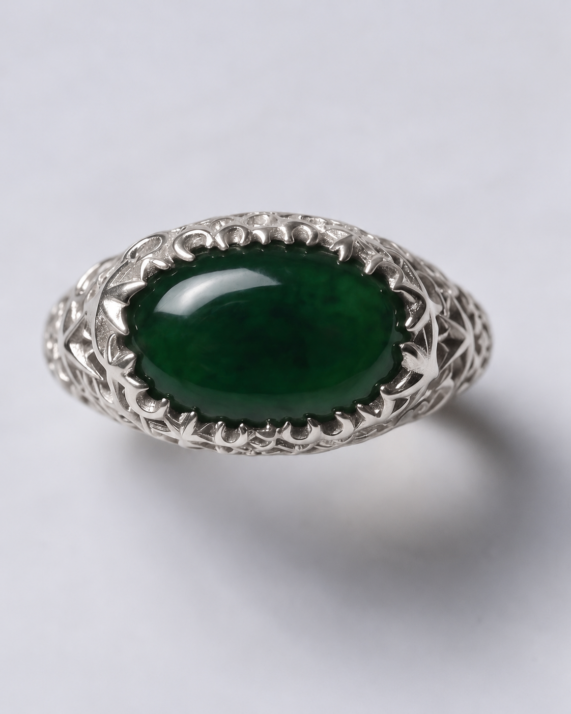 Pinky Masterpiece Ethereal Ring Jade | Silver